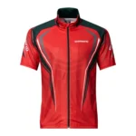 SHIMANO Full Zip Print Shirt Rouge
